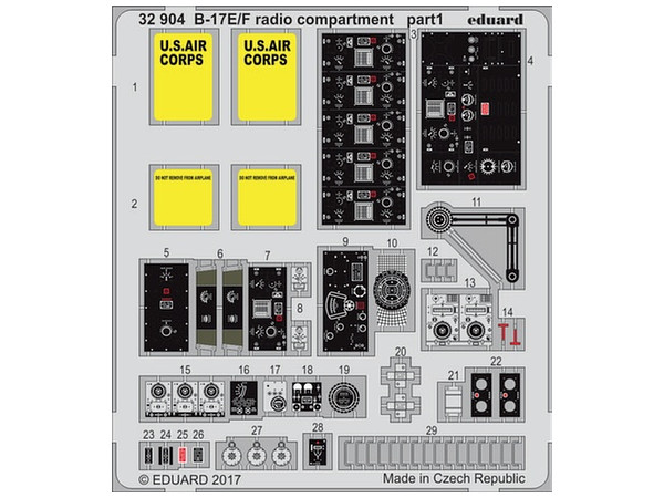 1/32 B-17E/F無線室エッチングパーツ (HKモデル用)