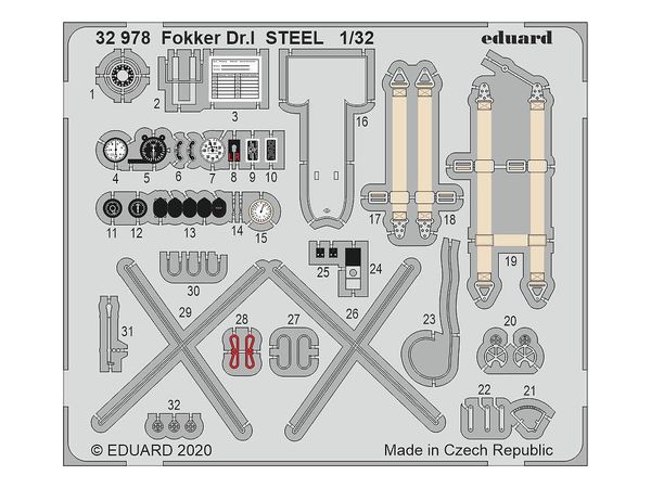 1/32 フォッカー Dr.I エッチングパーツ (モンモデル用)
