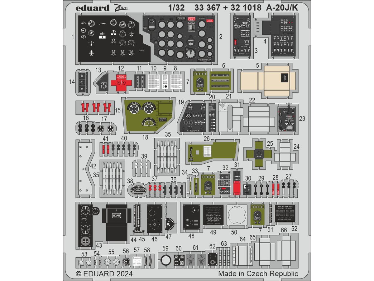 1/32 A-20J/K ズームエッチングパーツ (HKモデル用)