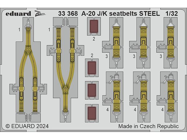 1/32 A-20J/K シートベルト (ステンレス製) (HKモデル用)