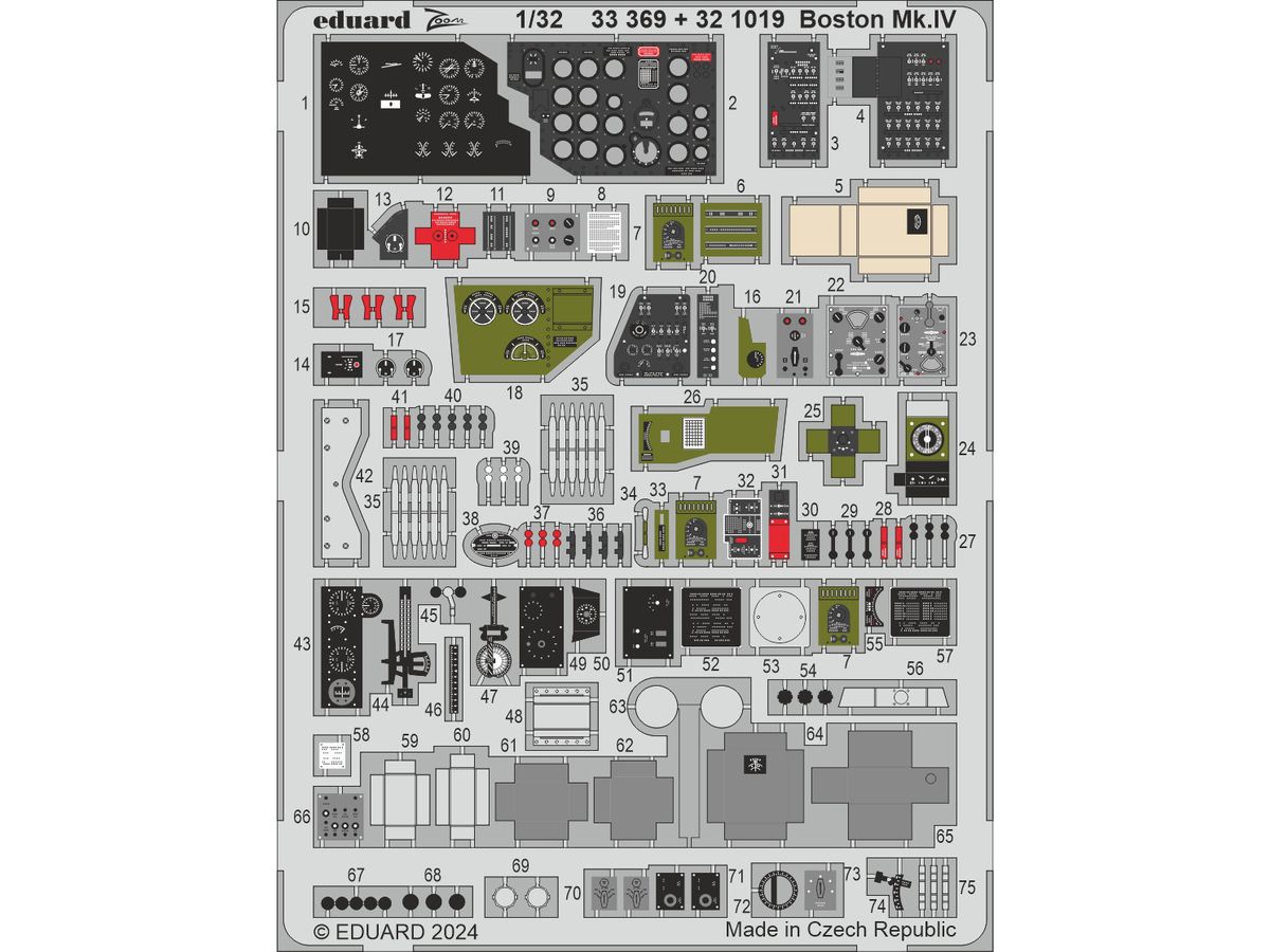 1/32 ボストン Mk.IV ズームエッチングパーツ (HKモデル用)