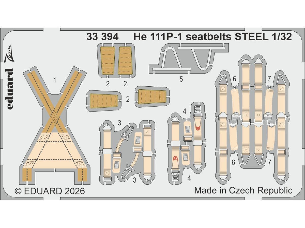 1/32 He111P-1 シートベルト (ステンレス製) (レベル用)