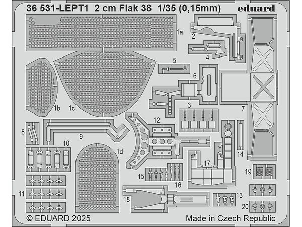 1/35 2cm Flak 38 エッチングパーツ (ICM用)
