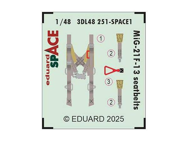 1/48 MiG-21F-13 シートベルト3Dデカール (エデュアルド用)