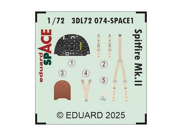 1/72 スピットファイア Mk.II スペース内装3Dデカールw/エッチングパーツセット (IBG用)