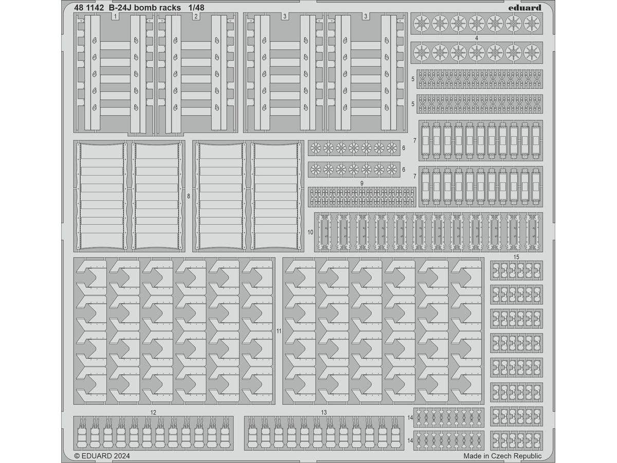 1/48 B-24J 爆弾架エッチングパーツ (ホビーボス用)