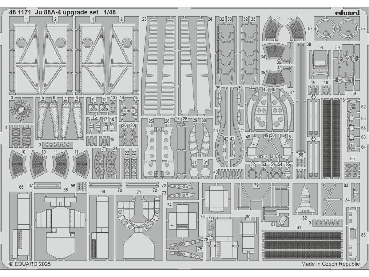 1/48 Ju-88A-4 アップグレードエッチングパーツ (ICM用)