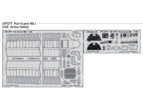 1/48 ホーカー ハリケーン Mk.I エッチングパーツ (アルマホビー用)