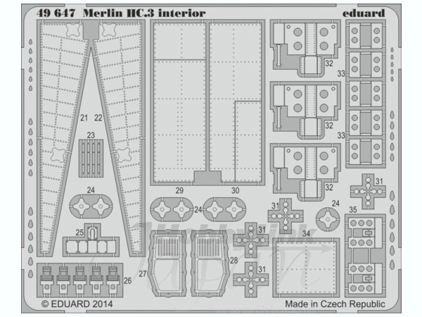 1/48 マーリンHC.3内装パーツセット (エアフィックス1/48用)