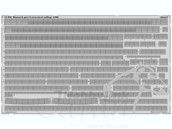 1/200 独戦艦ビスマルク パート8：構造物手すり (トランペッター用)