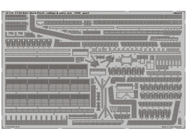 1/350 CV-63 キティホーク pt.3 手すり＆ネット トランペッター用