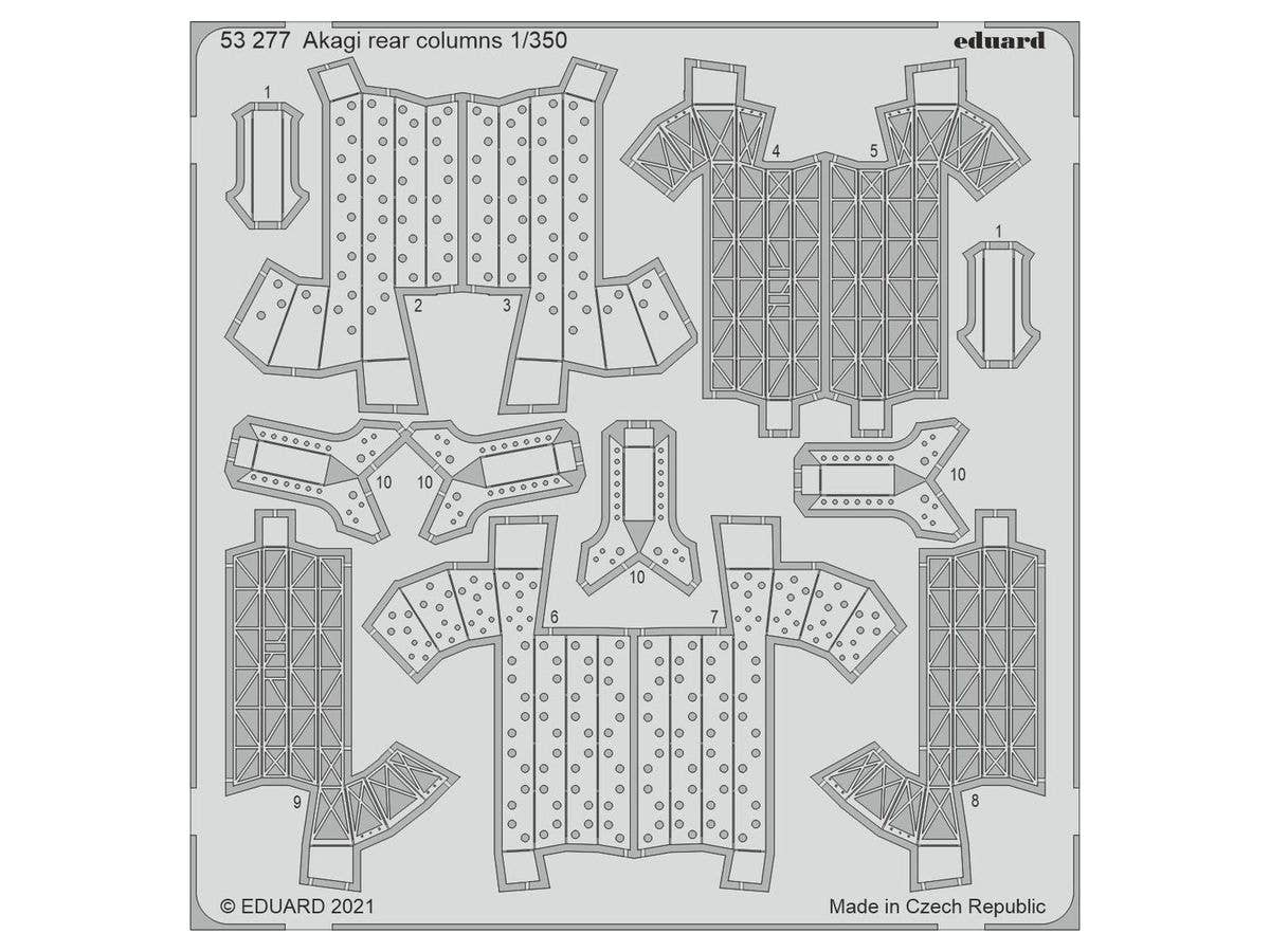 1/350 航空母艦 赤城 後部甲板柱エッチングパーツ (ハセガワ用)