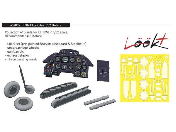 1/32 Bf109K ルックプラス 計器盤w/パーツセット (コータリ用)