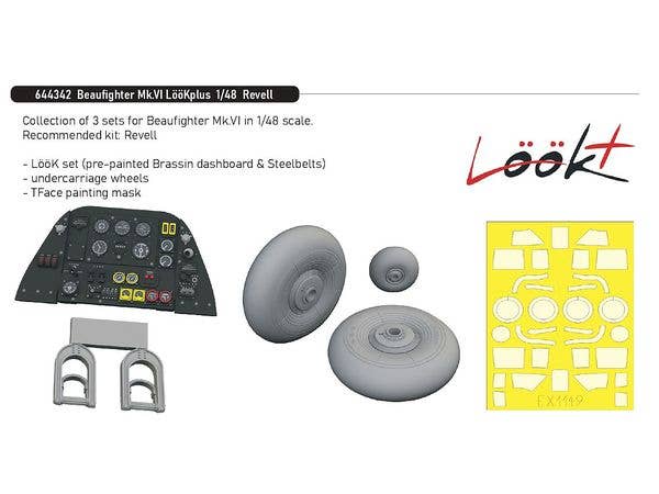 1/48 ブリストル ボーファイター Mk.VI ルックプラス 計器盤w/パーツセット (レベル用)