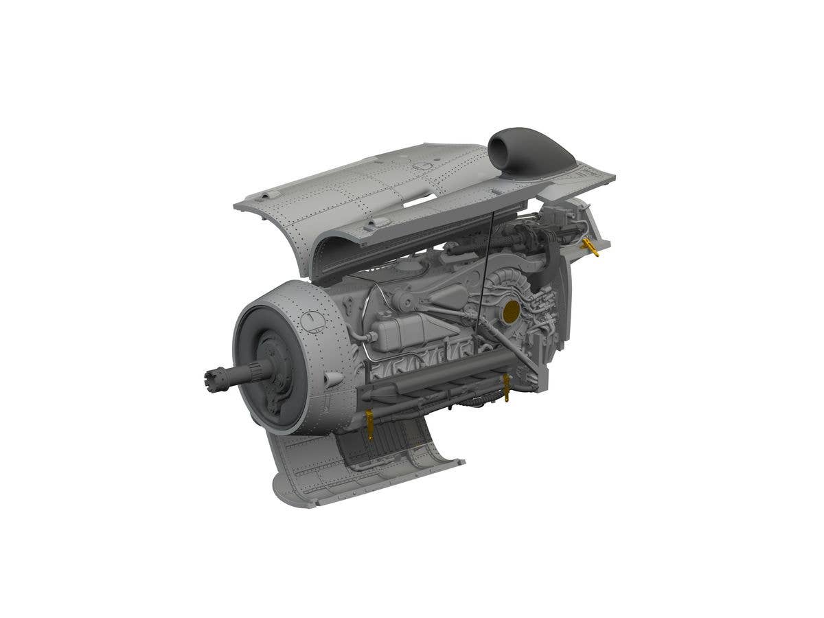 1/72 Bf109K-4 エンジンw/カウリング (エデュアルド用)