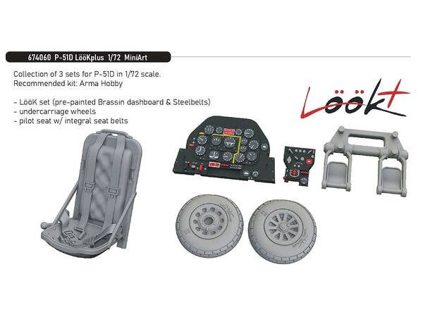 1/72 P-51D ルックプラス 計器盤w/パーツセット (アルマホビー用)