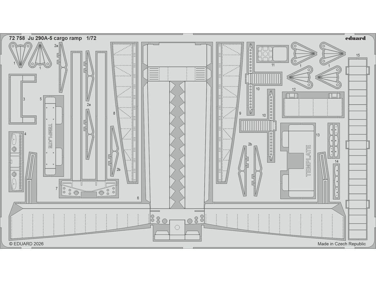 1/72 Ju290A-5 カーゴーランプエッチングパーツ (レベル用)