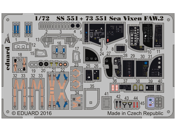 1/72 シービクセン FAW.2 エッチングパーツセット サイバーホビー用