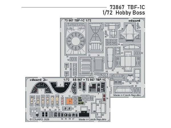 1/72 TBF-1C エッチングパーツ (ホビーボス用)