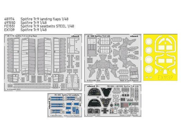 1/48 スピットファイア Tr.9 ビッグEDパーツセット (エアフィックス用)