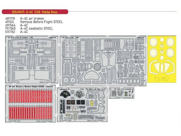 1/48 A-4C スカイホーク ビッグEDパーツセット (ホビーボス用)