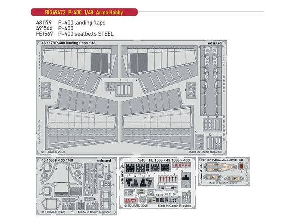 1/48 P-400 エアラコブラ ビッグEDパーツセット (アルマホビー用)