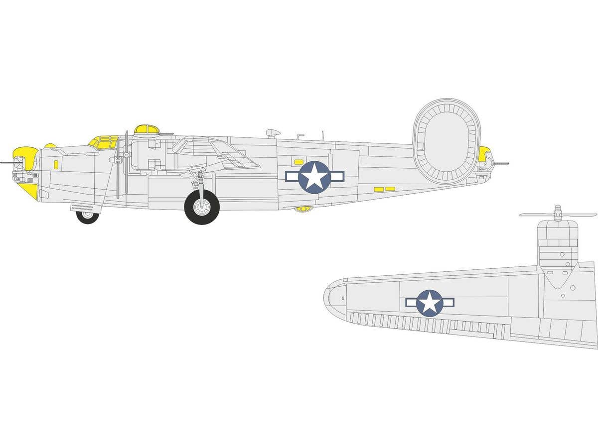 1/72 B-24J 米軍国籍マーク塗装マスクシール (ハセガワ用)