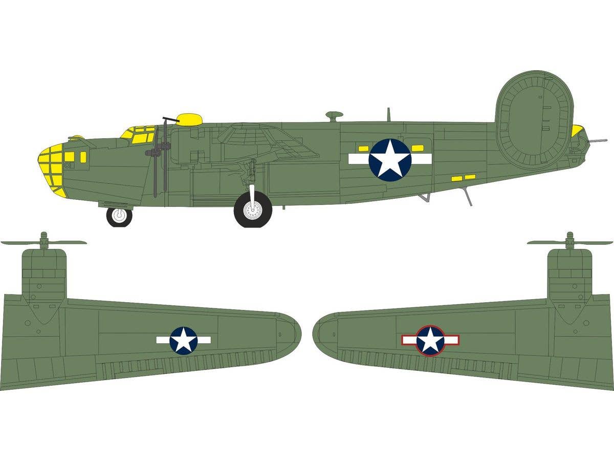 1/72 B-24D  米軍国籍マーク塗装マスクシール (エアフィックス用)