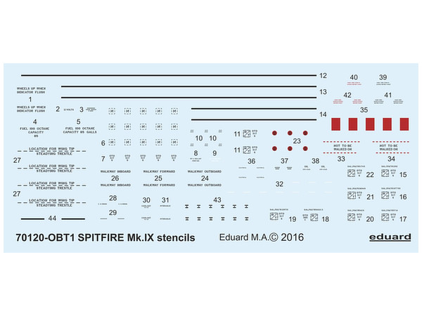 1/72 スピットファイア Mk.IX ステンシルデカール
