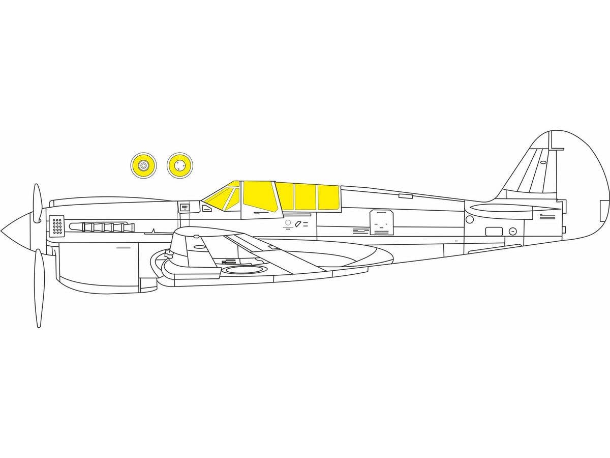 1/48 P-40N Tフェース 両面塗装マスクシール (エデュアルド用)