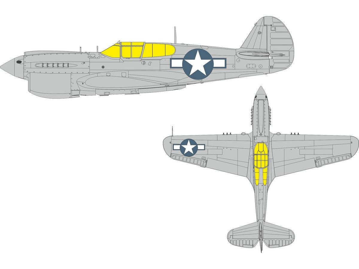 1/48 P-40N 米軍国籍マーク塗装マスクシール (エデュアルド用)