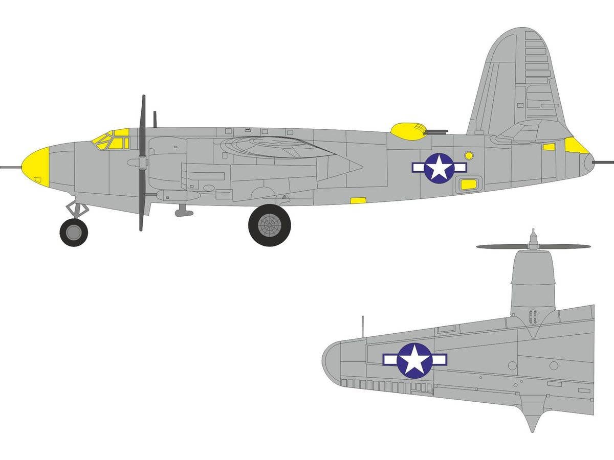 1/48 B-26F マローダー 米軍国籍マーク塗装マスクシール (ICM用)