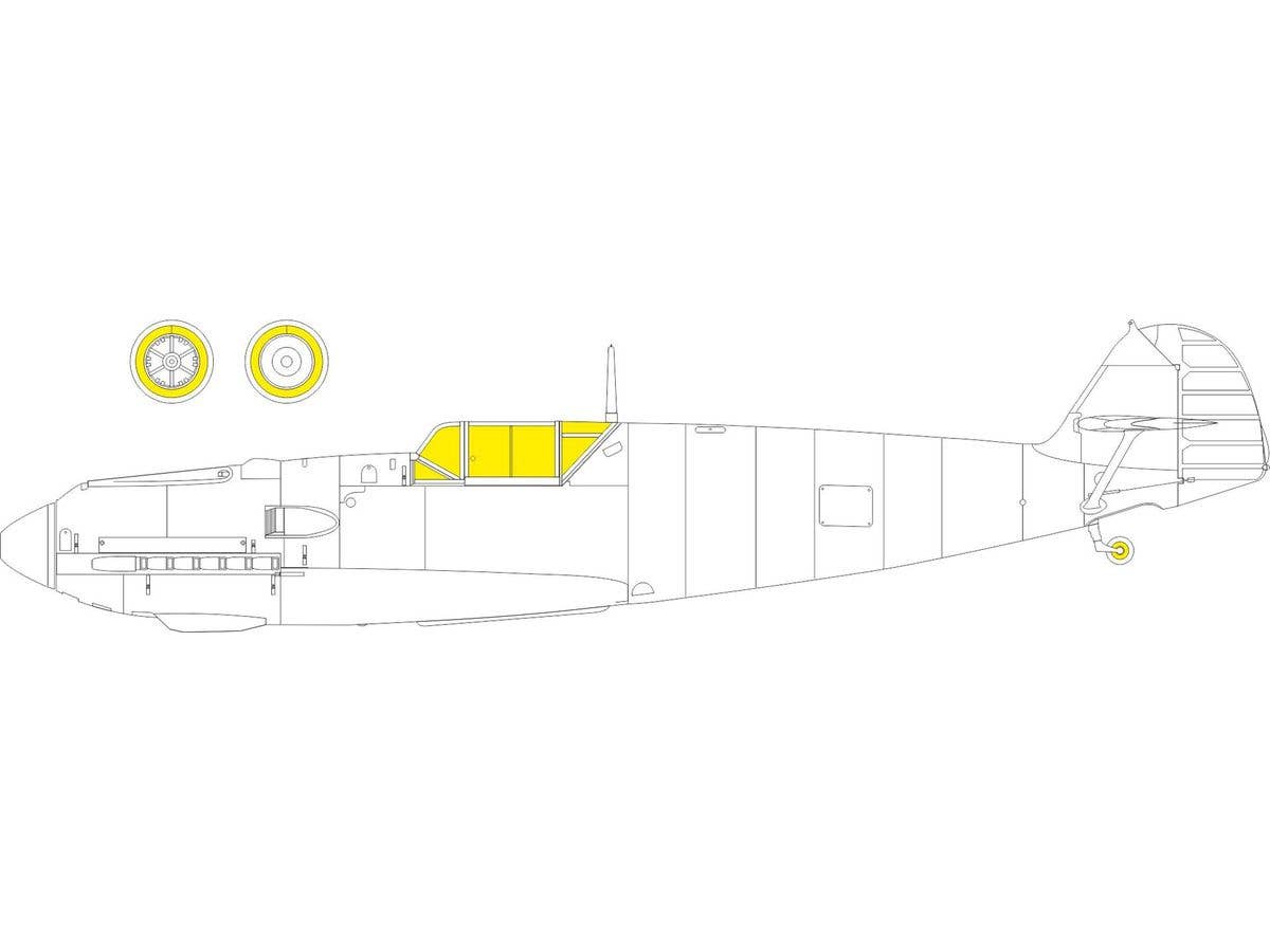 1/48 Bf109E-4/7 Tフェース 両面塗装マスクシール (タミヤ用)