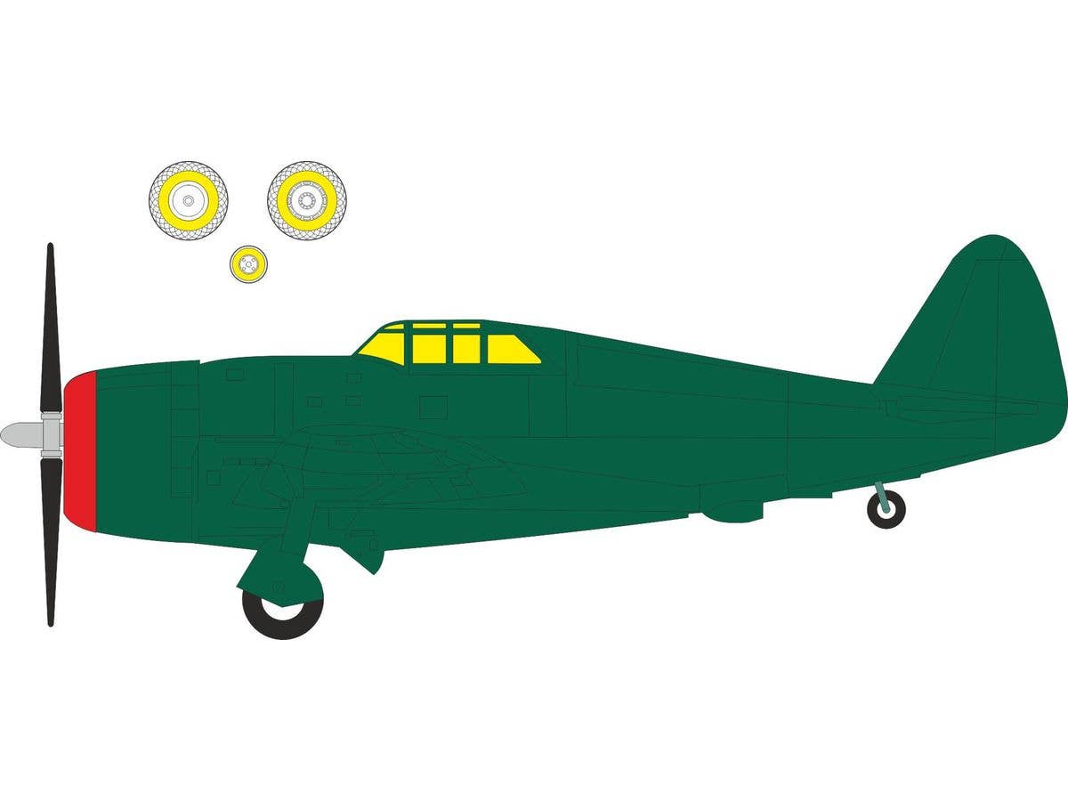 1/48 P-47D レザーバッグ Tフェース 両面塗装マスクシール (ミニアート用)