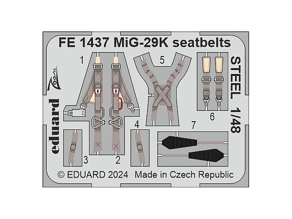 1/48 MiG-29K シートベルト (ステンレス製) (ホビーボス用)