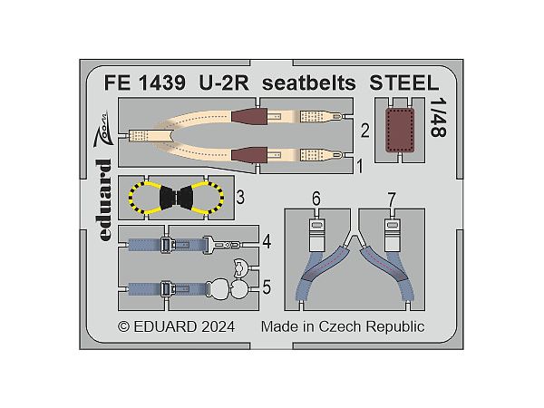 1/48 U-2R シートベルト (ステンレス製) (ホビーボス用)