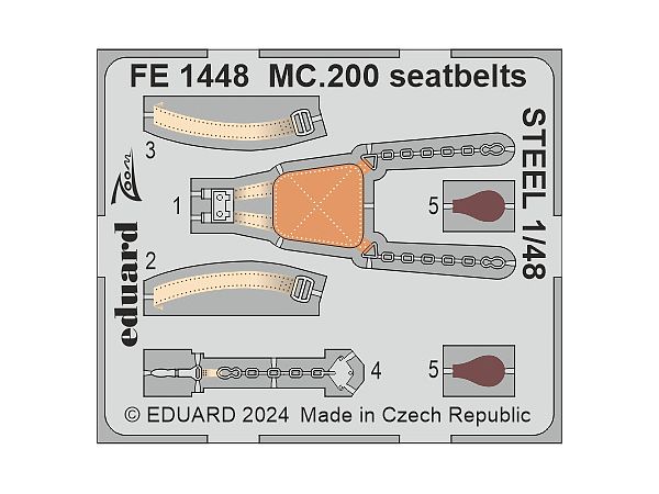 1/48 MC.200 シートベルト (ステンレス製) (イタレリ用)