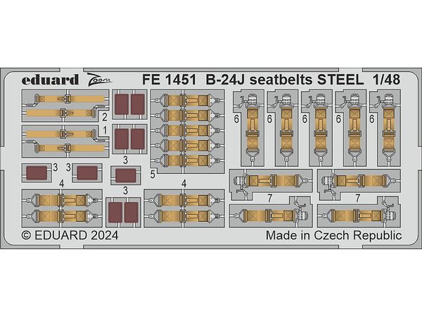 1/48 B-24J シートベルト (ステンレス製) (ホビーボス用)