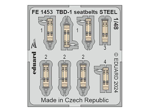 1/48 TBD-1 シートベルト (ステンレス製) (ホビーボス用)