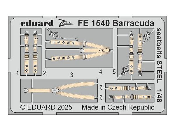 1/48 フェアリー バラクーダ シートベルト (ステンレス製) (トランぺッター用)