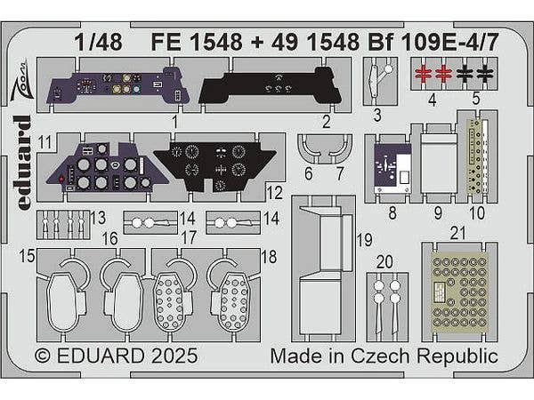 1/48 Bf109E-4/7 ズームエッチングパーツ (タミヤ用)