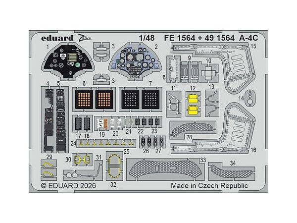 1/48 A-4C スカイホーク ズームエッチングパーツ (ホビーボス用)