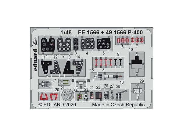 1/48 P-400 ズームエッチングパーツ (アルマホビー用)