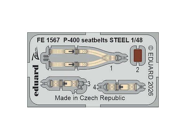 1/48 P-400 シートベルト (ステンレス製) (アルマホビー用)