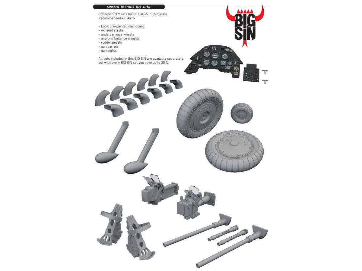 1/24 Bf109G-5 ビッグシンパーツセット (エアフィックス用)