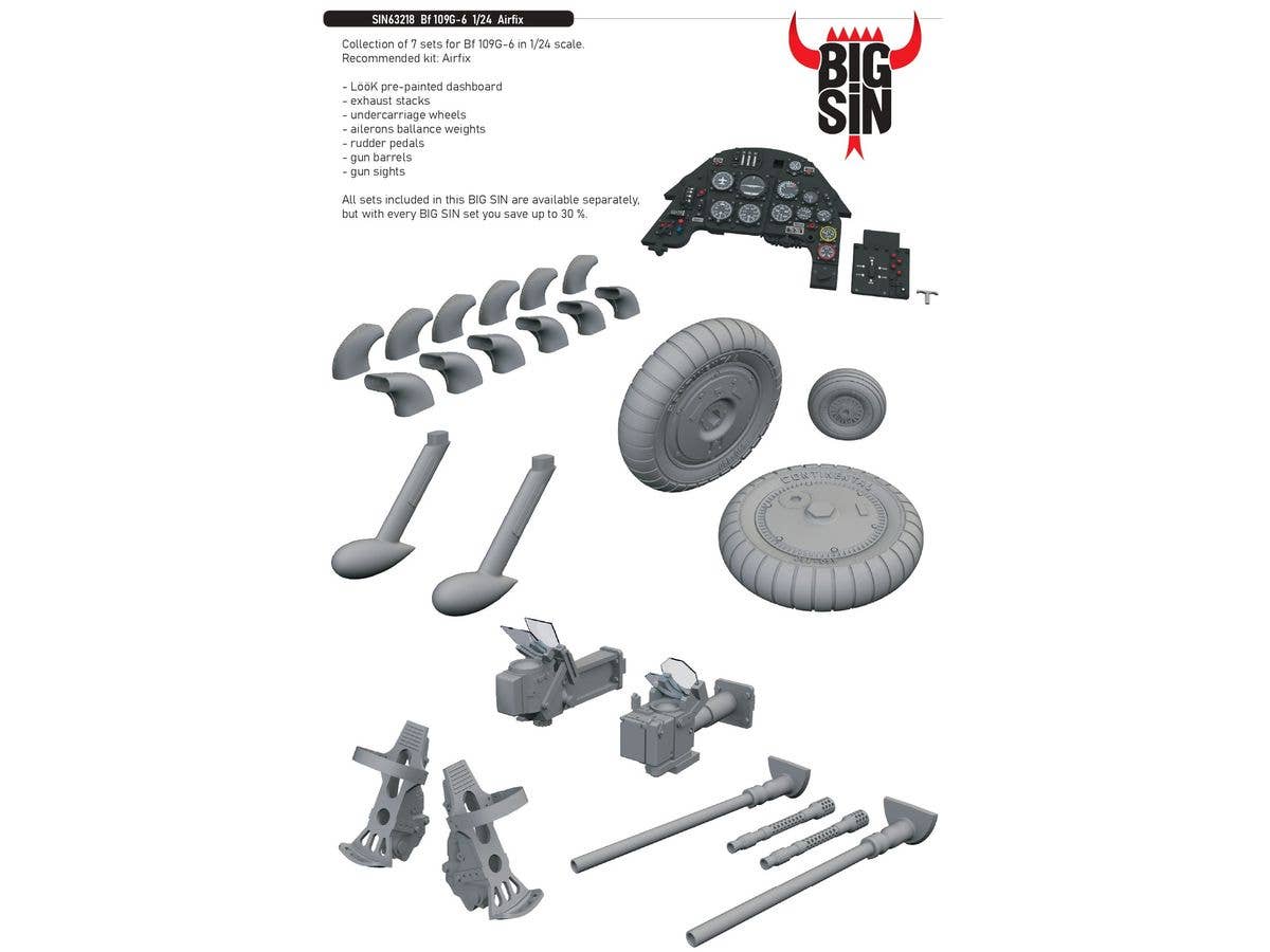 1/24 Bf109G-6 ビッグシンパーツセット (エアフィックス用)