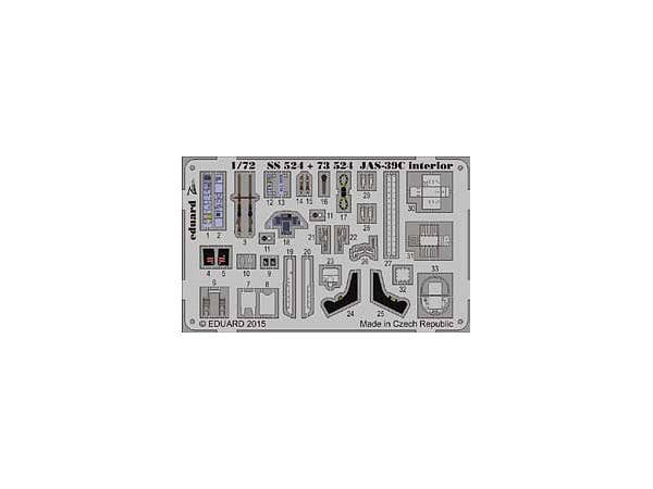 1/72 JAS-39C 内装パーツ・糊付 レベル用