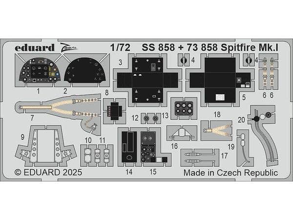 1/72 スピットファイア Mk.I ズームエッチングパーツ (IBG用)