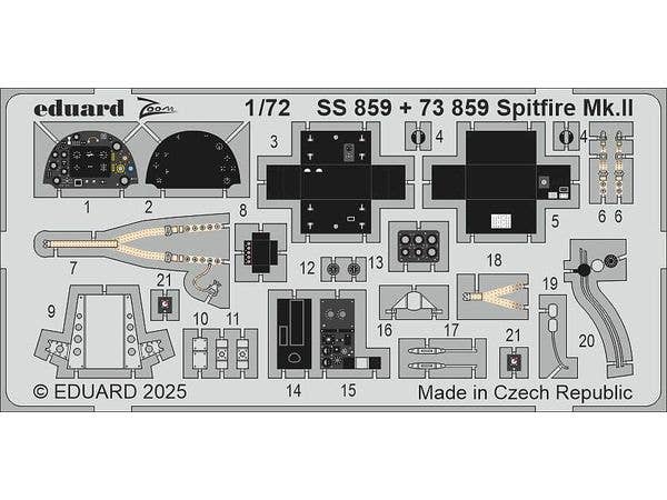 1/72 スピットファイア Mk.II ズームエッチングパーツ (IBG用)