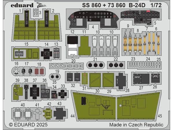 1/72 B-24D ズームエッチングパーツ  (エアフィックス用)